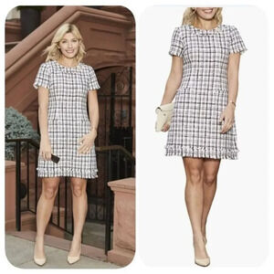 Harper Rose Cap Sleeve Tweed Shift Dress Sz 14